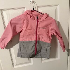 Columbia Pink and Gray Kids Raincoat/windbreaker lightweight